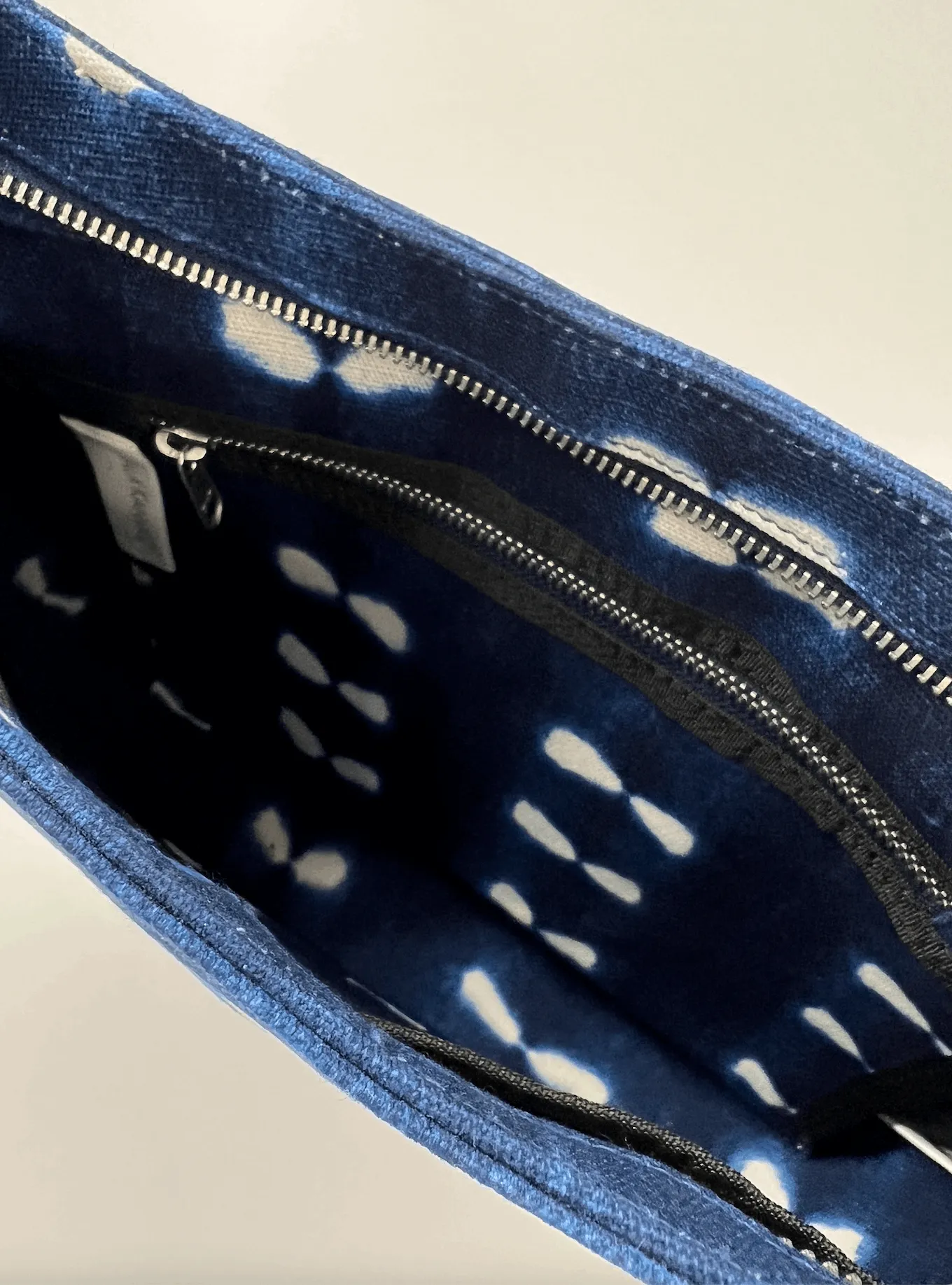 Blue Shibori City Bag with Green and Pink Strap Only $38   FREE Strap