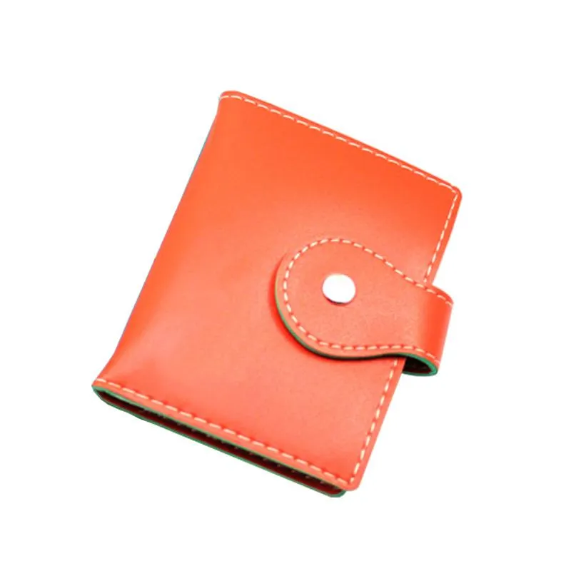 Book-Style Pu Leather Name Card Organiser With Contrast Stitching