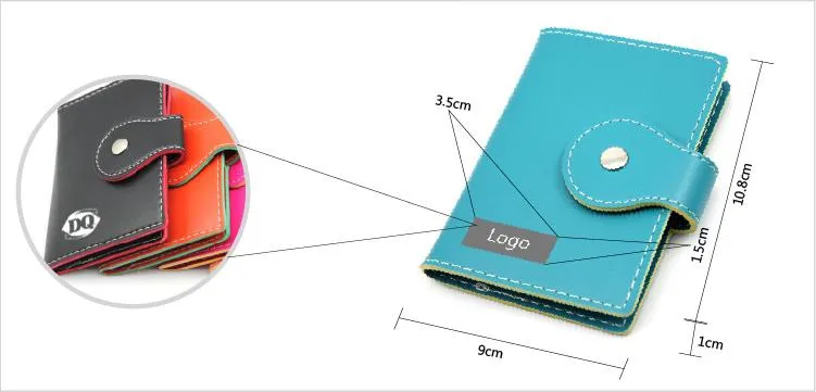 Book-Style Pu Leather Name Card Organiser With Contrast Stitching