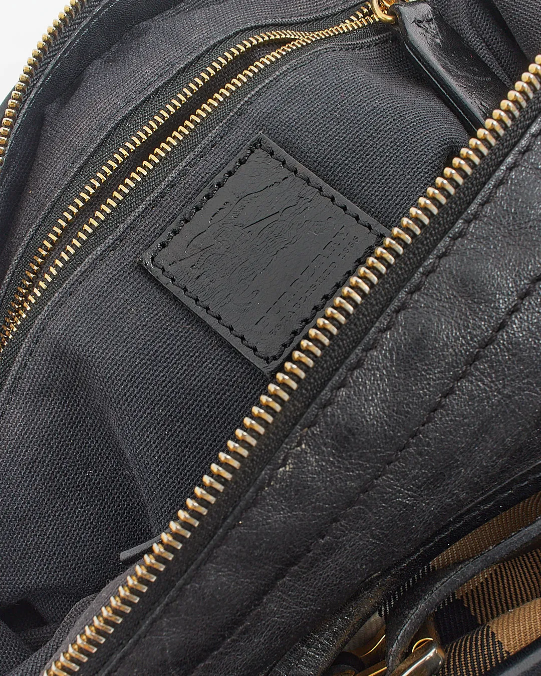 Burberry Black Leather/Canvas Nova check Convertible Bag