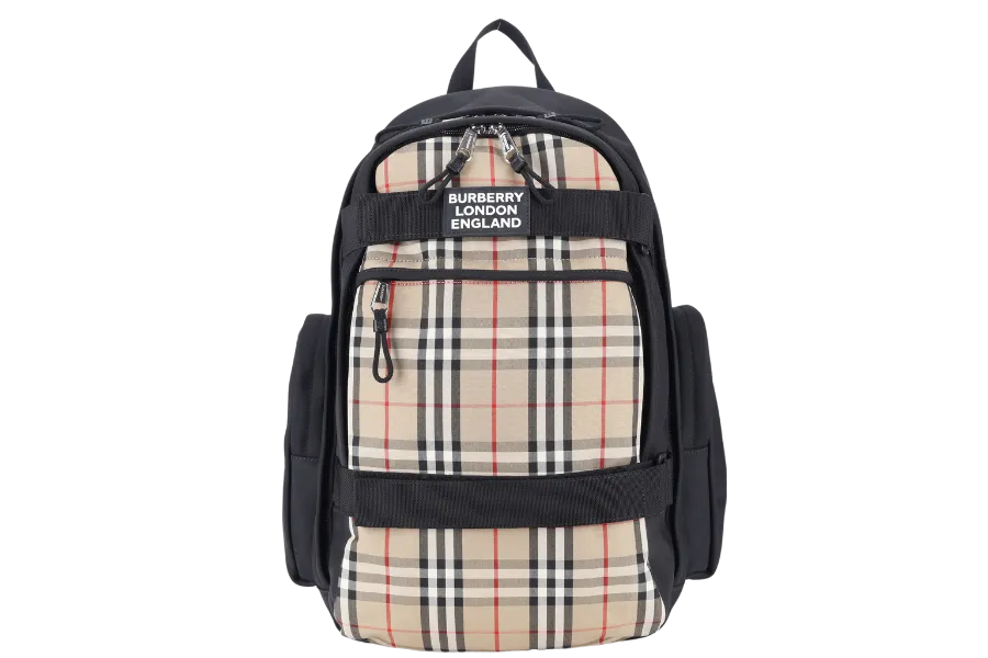 BURBERRY LONDON BACKPACK CHECKERED CANVAS BAG NO DUST COVER