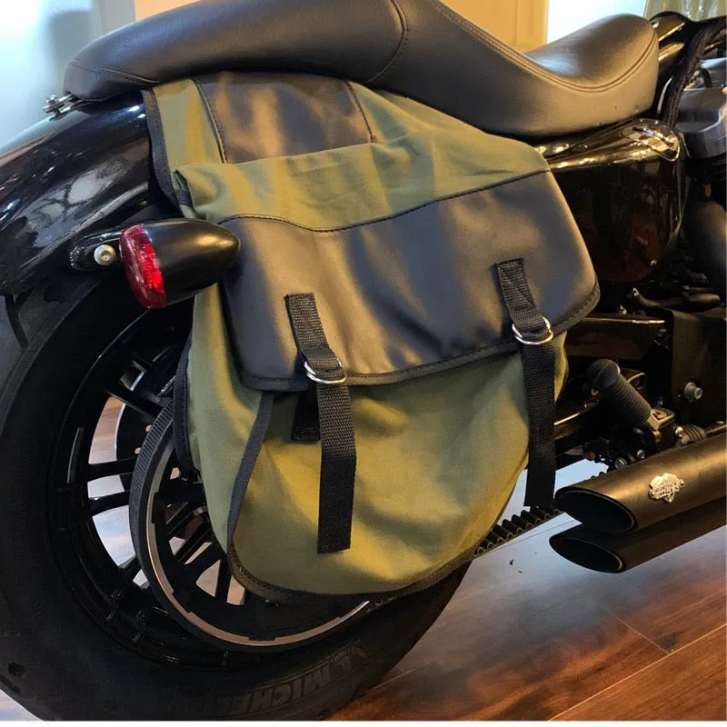 Canvas Motorcycle/Bike Saddlebag