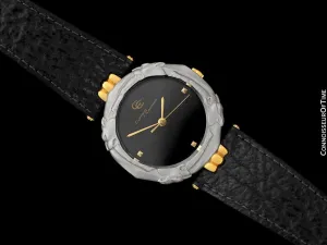 Carrera y Carrera Leopard Mens Midsize / Large Ladies Quartz Watch - Sculptured Titanium & 18K Gold