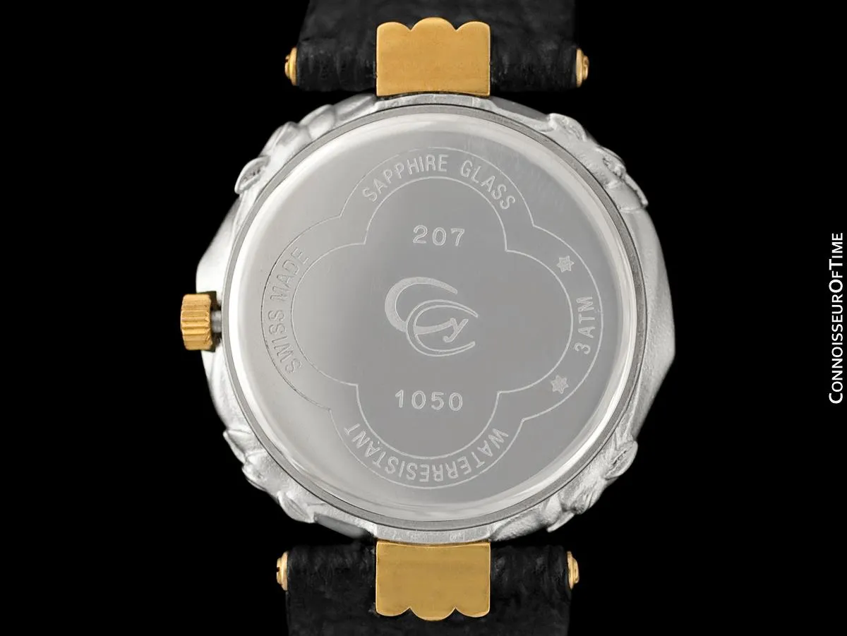 Carrera y Carrera Leopard Mens Midsize / Large Ladies Quartz Watch - Sculptured Titanium & 18K Gold