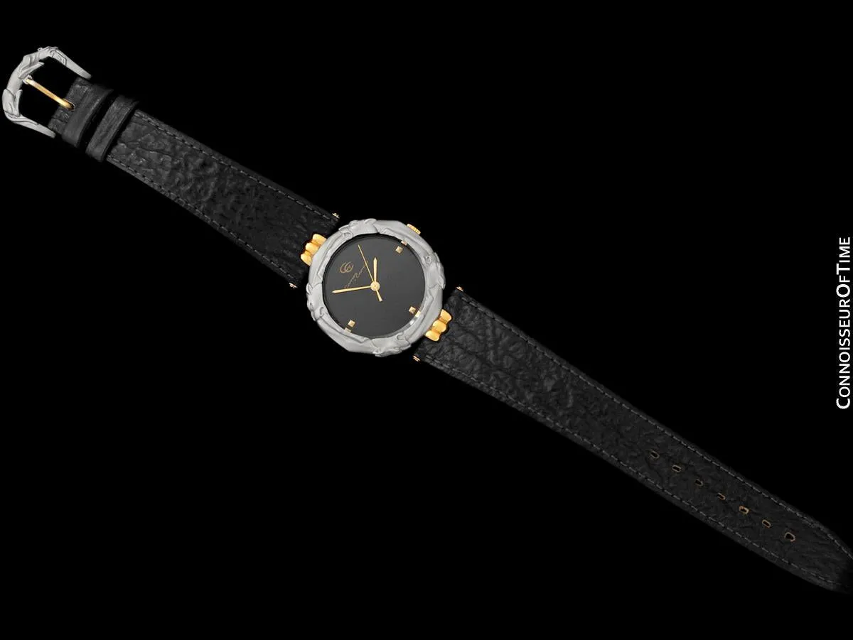 Carrera y Carrera Leopard Mens Midsize / Large Ladies Quartz Watch - Sculptured Titanium & 18K Gold