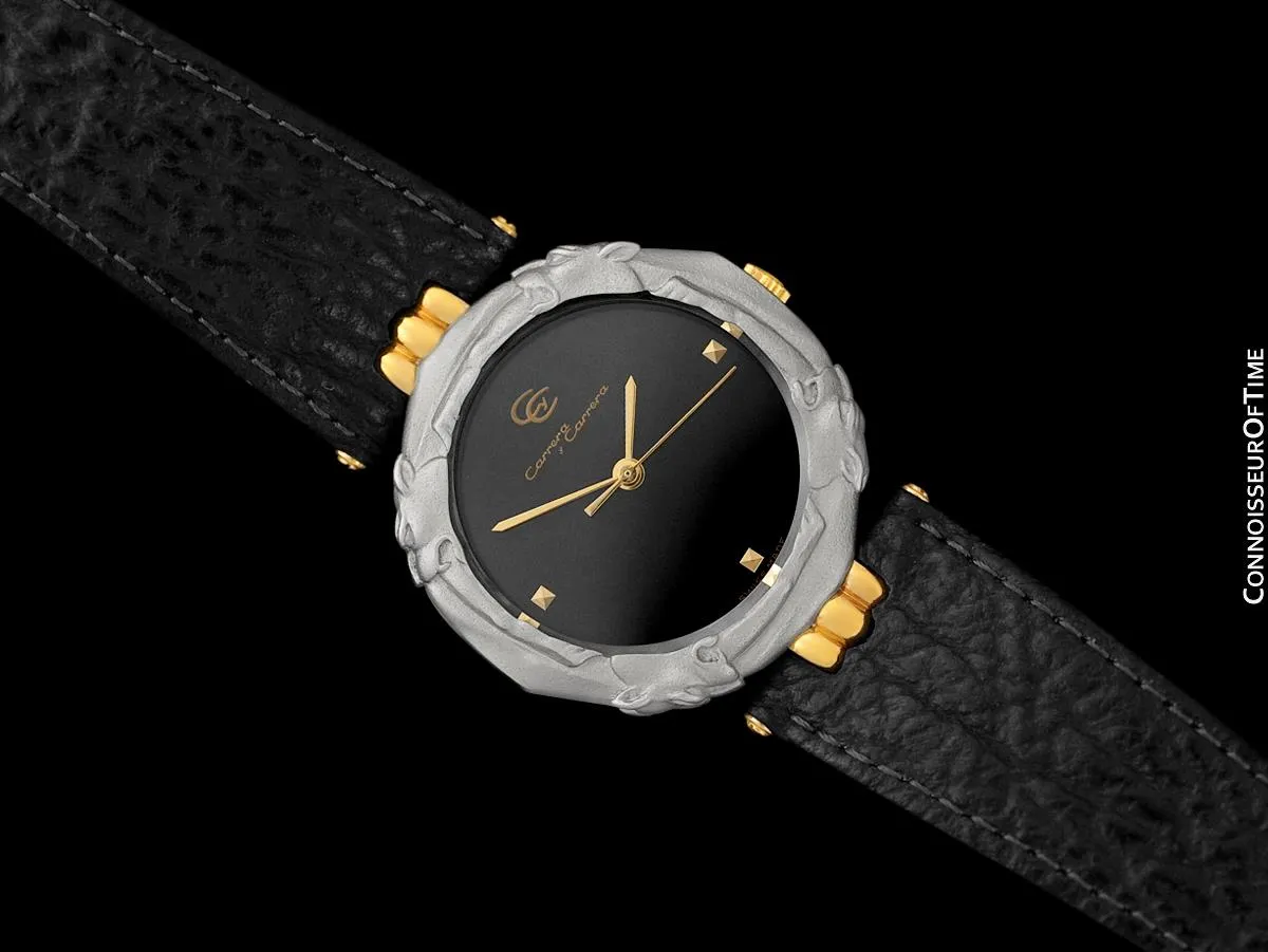 Carrera y Carrera Leopard Mens Midsize / Large Ladies Quartz Watch - Sculptured Titanium & 18K Gold