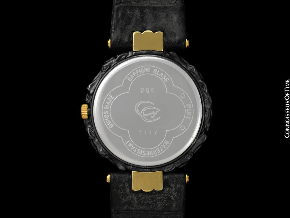 Carrera y Carrera Mens Midsize / Large Ladies Quartz Horse Watch - Sculptured Titanium & 18K Gold