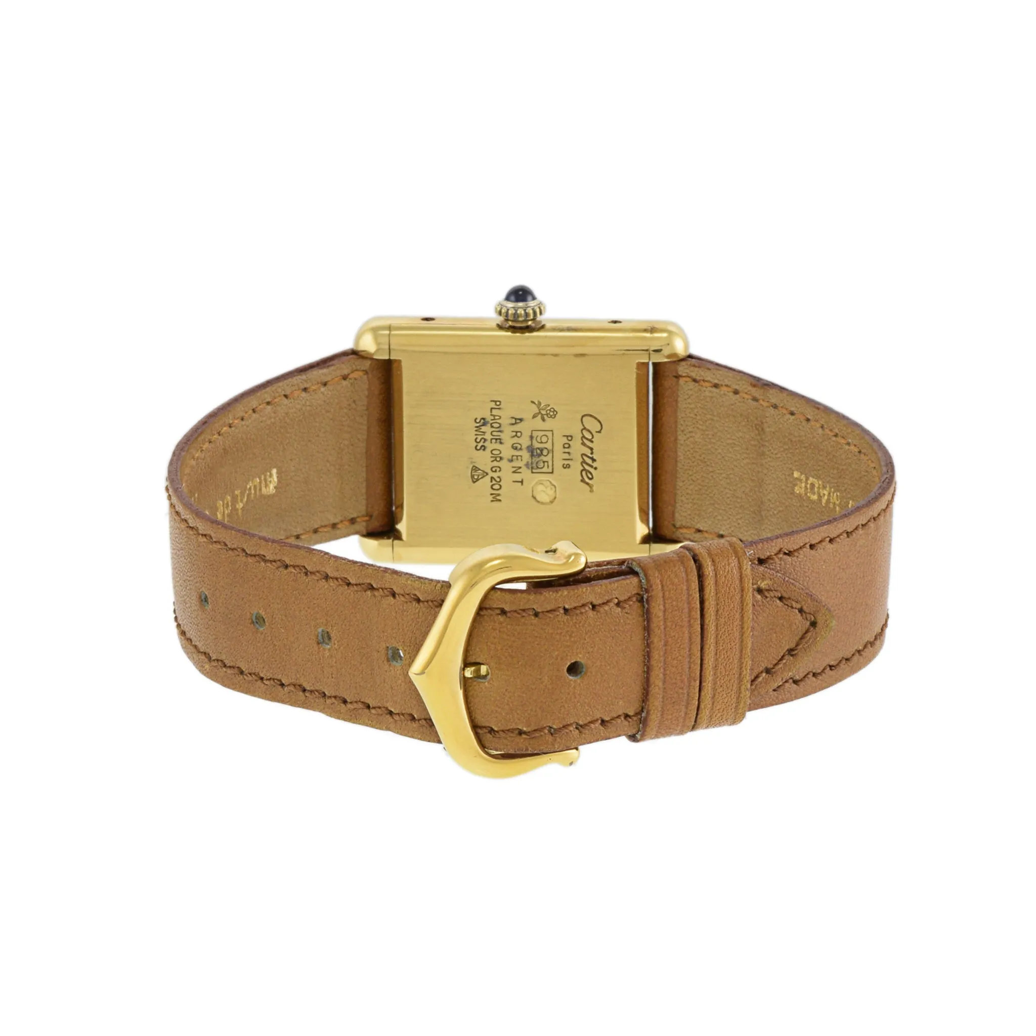 Cartier Must de Cartier Vermeil Manual Wind Tank Watch Lapis Dial