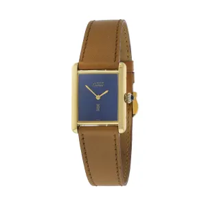 Cartier Must de Cartier Vermeil Manual Wind Tank Watch Lapis Dial