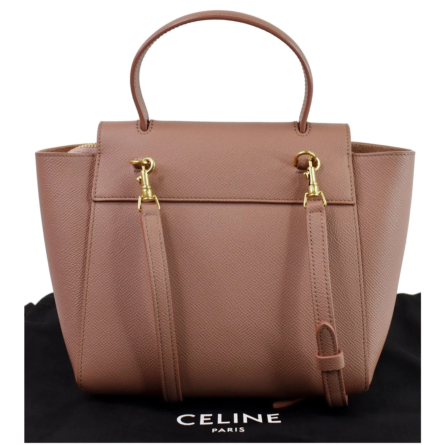 CELINE Nano Belt Grained Calfskin 2Way Shoulder Bag Light Pink