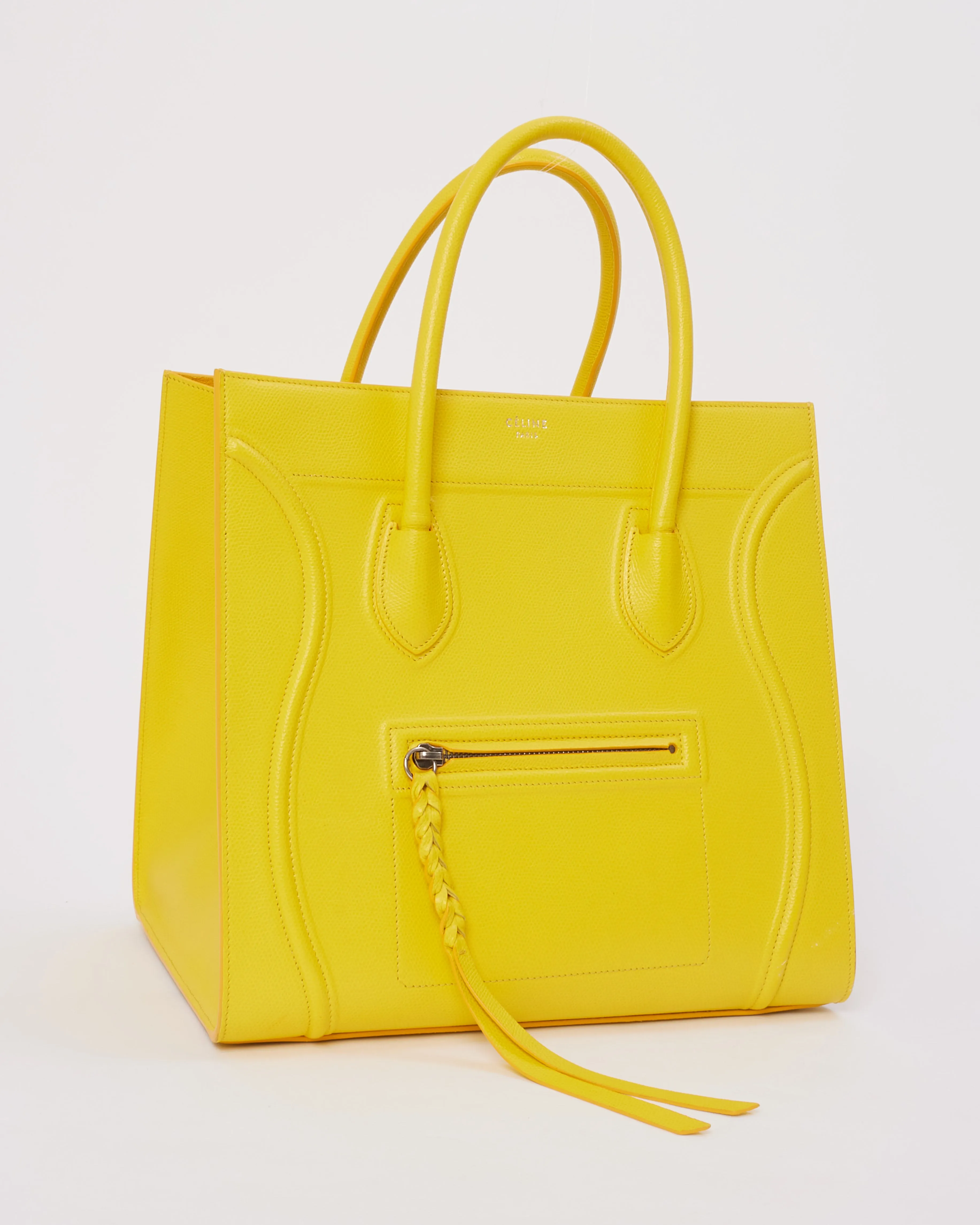 Celine Yellow Leather Medium Phantom Tote