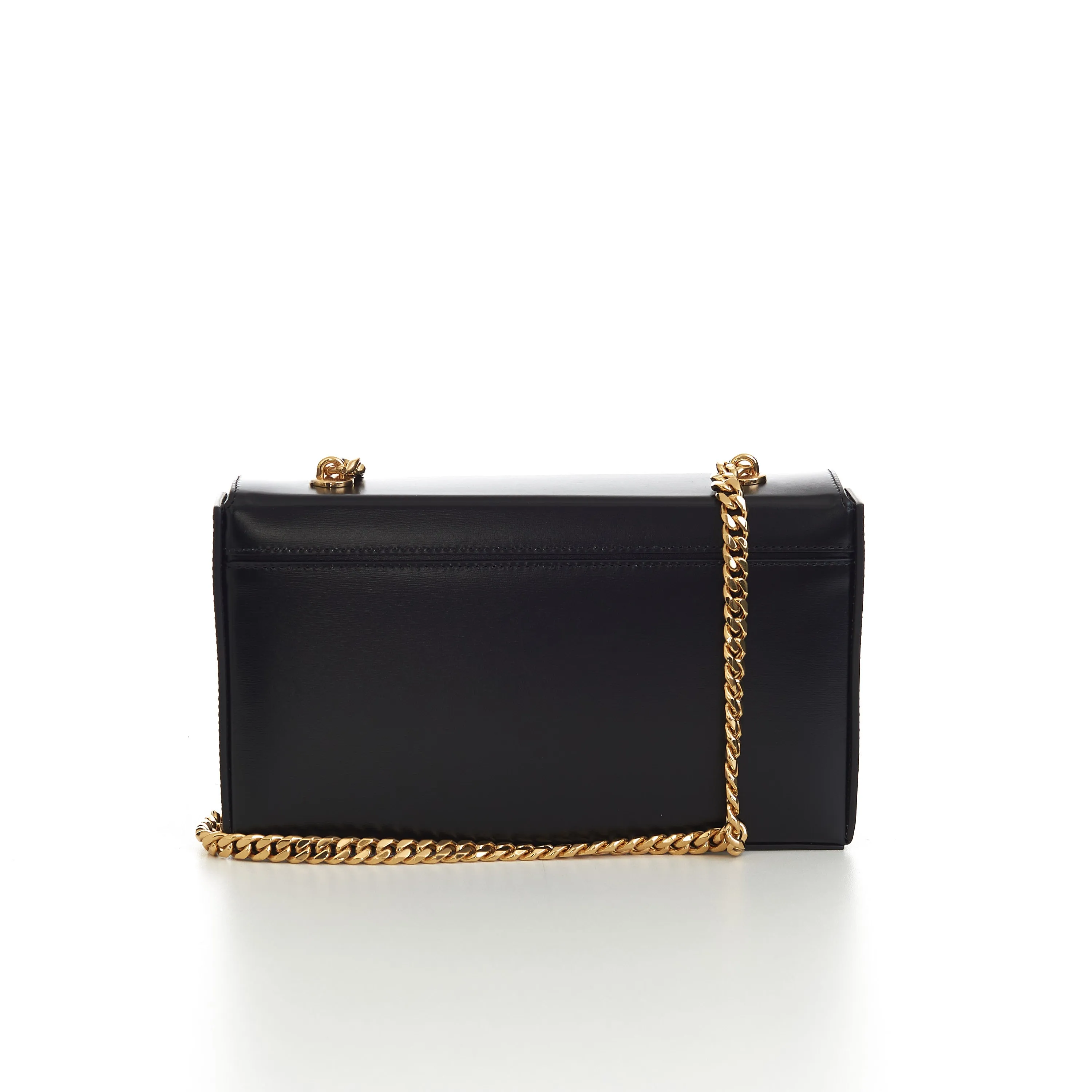 Chain Box Triomphe Bag In Black Shiny Calfskin