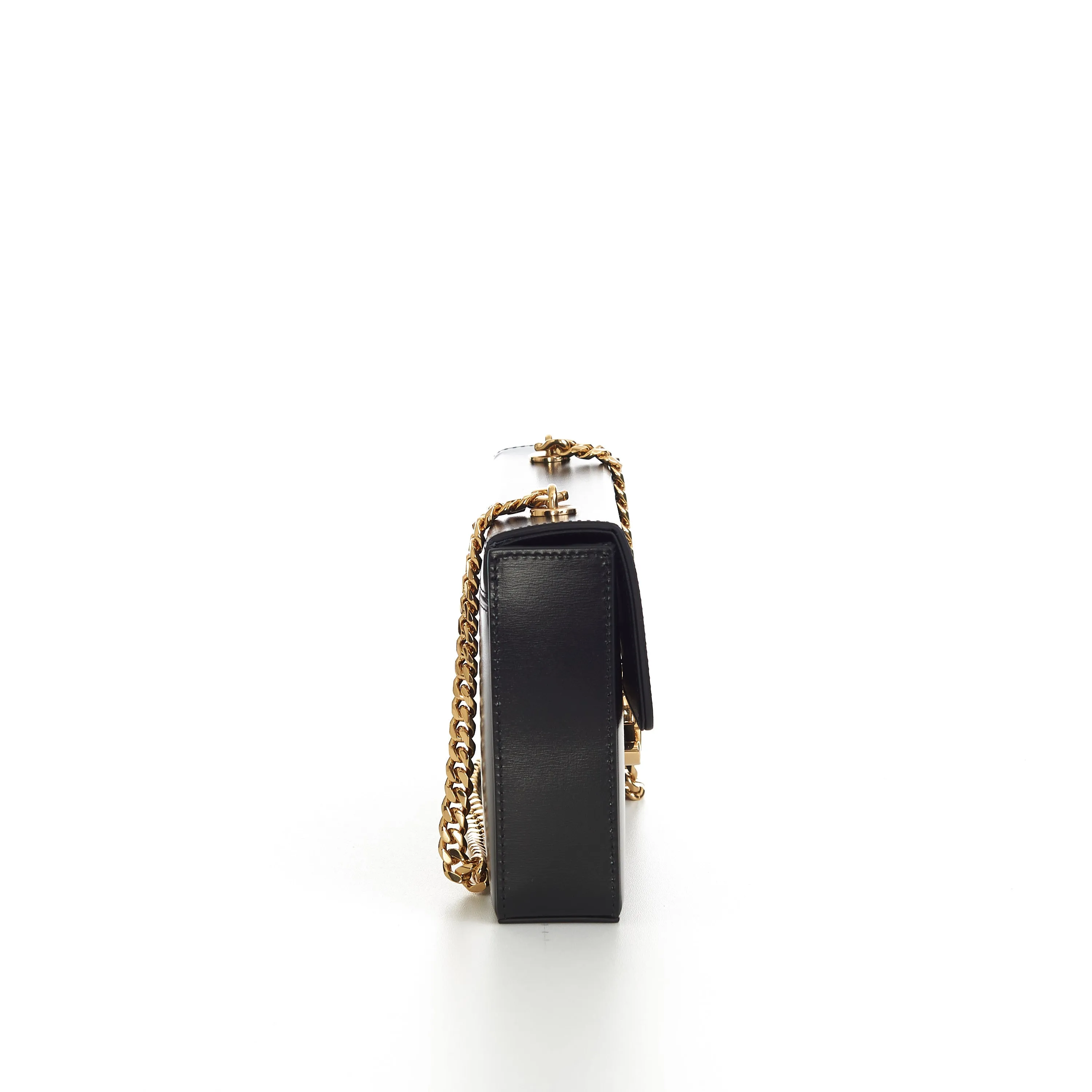 Chain Box Triomphe Bag In Black Shiny Calfskin