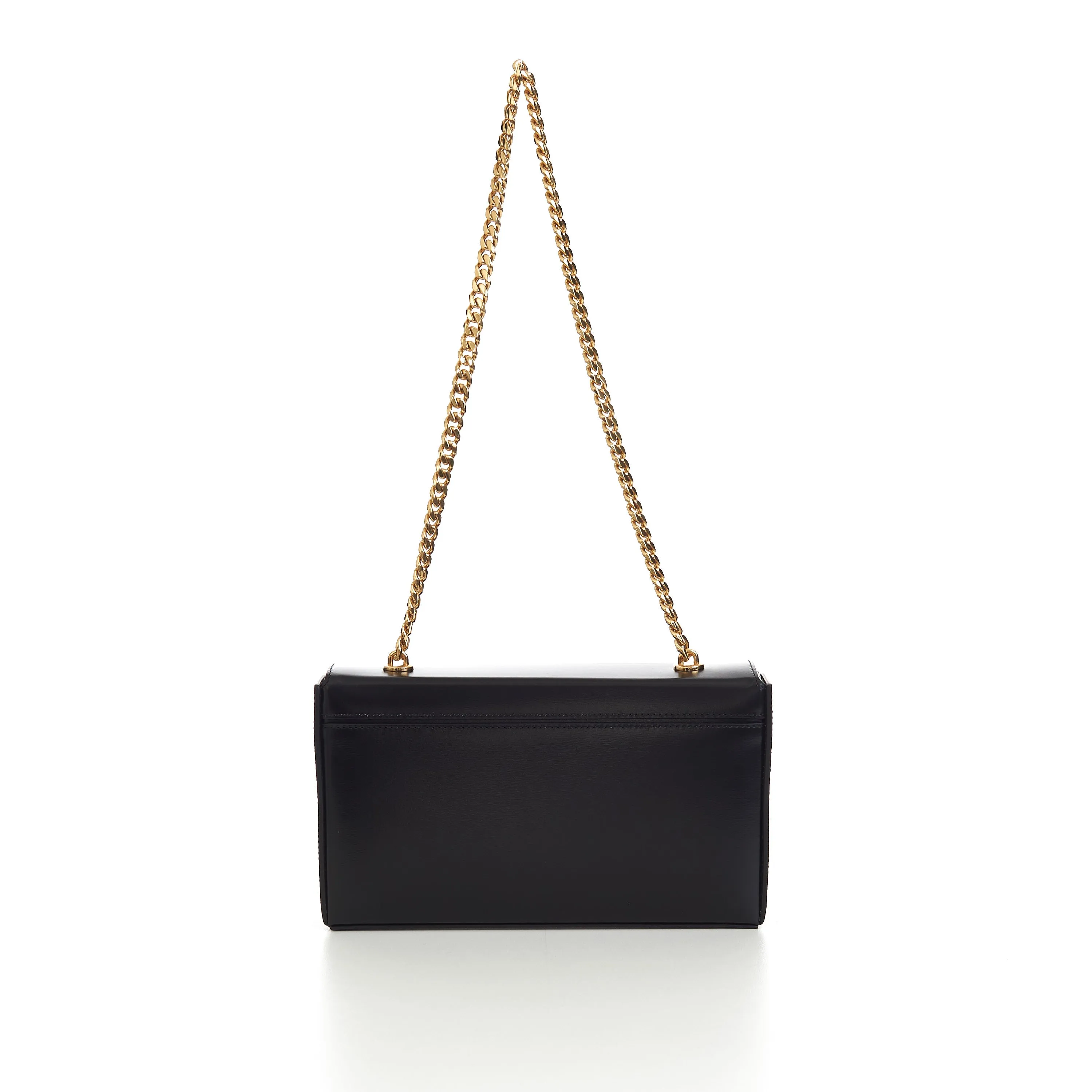 Chain Box Triomphe Bag In Black Shiny Calfskin