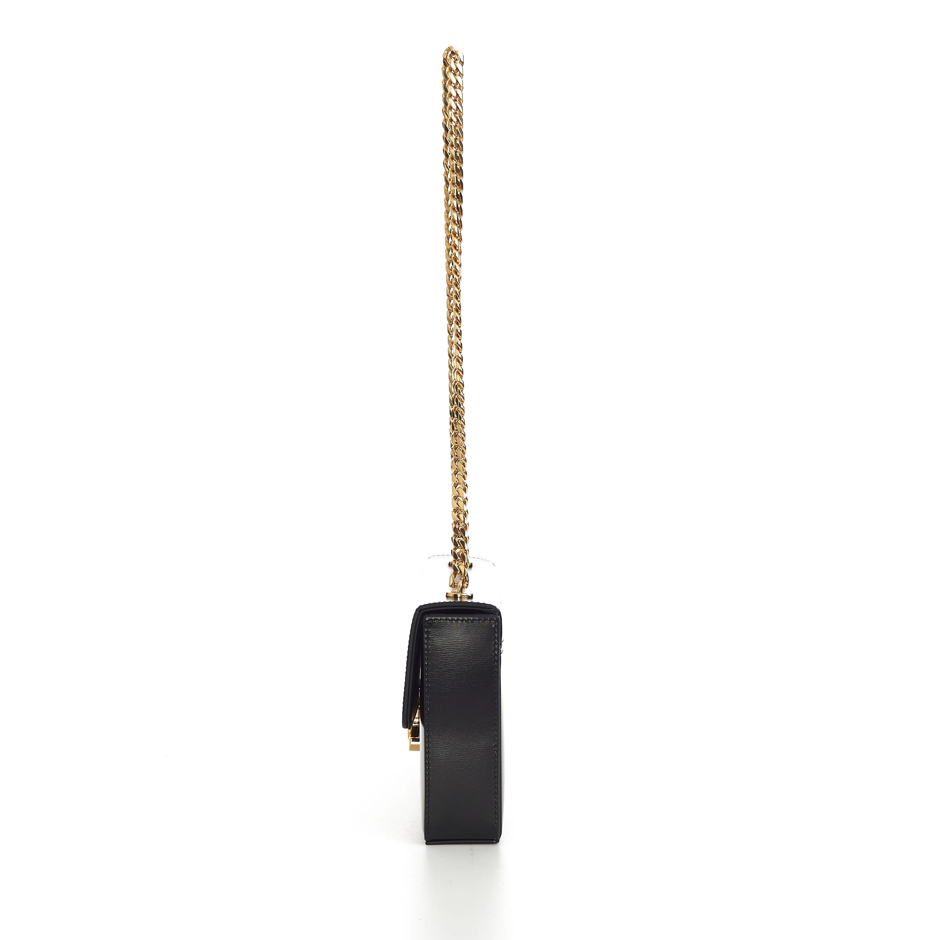 Chain Box Triomphe Bag In Black Shiny Calfskin