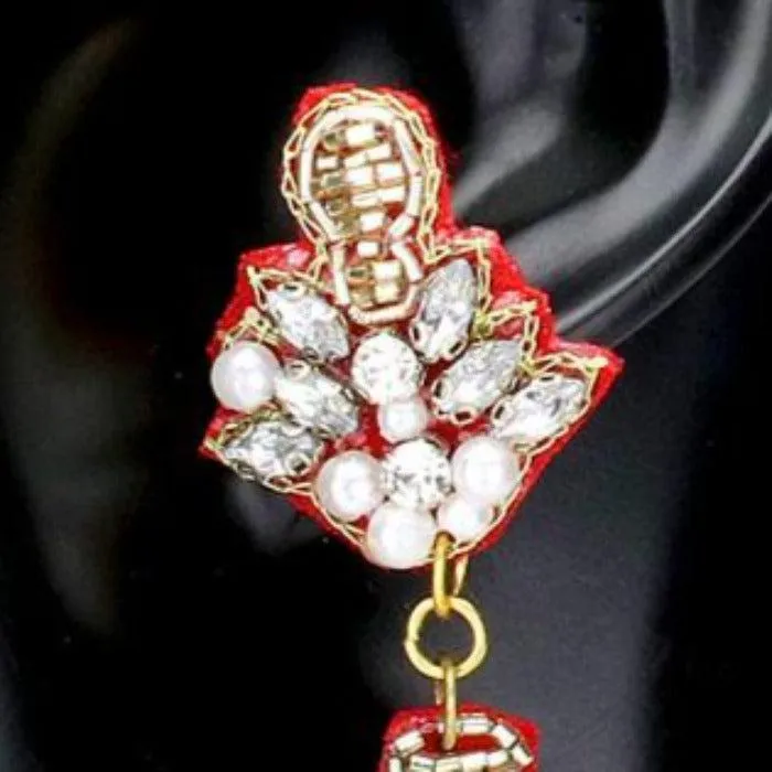 Champagne Bottle Multi Color Seed Bead Earrings