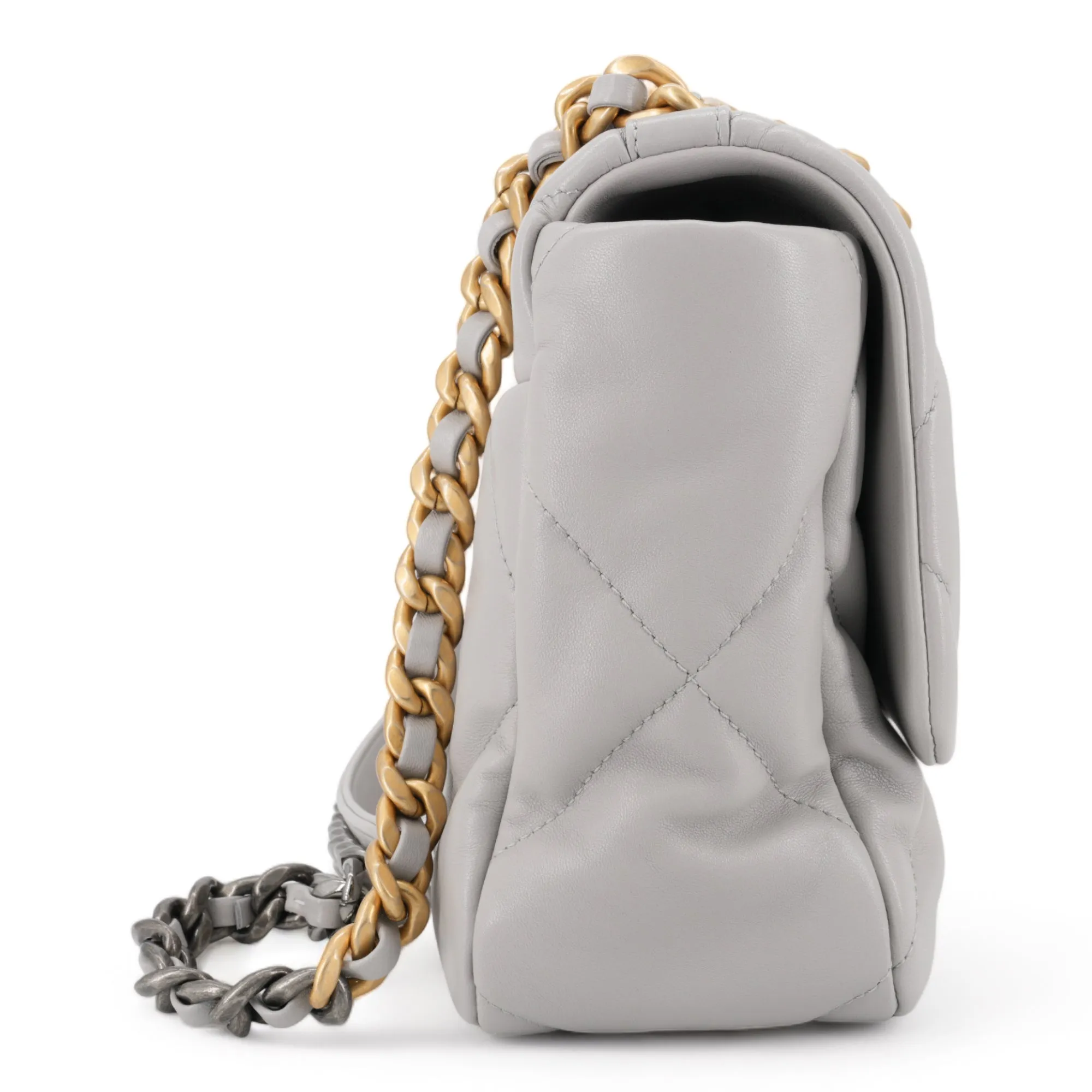 CHANEL 19 Medium Flap Bag in 21A Grey Lambskin