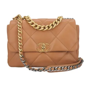 CHANEL 19 Medium Flap Bag in 21K Caramel Lambskin