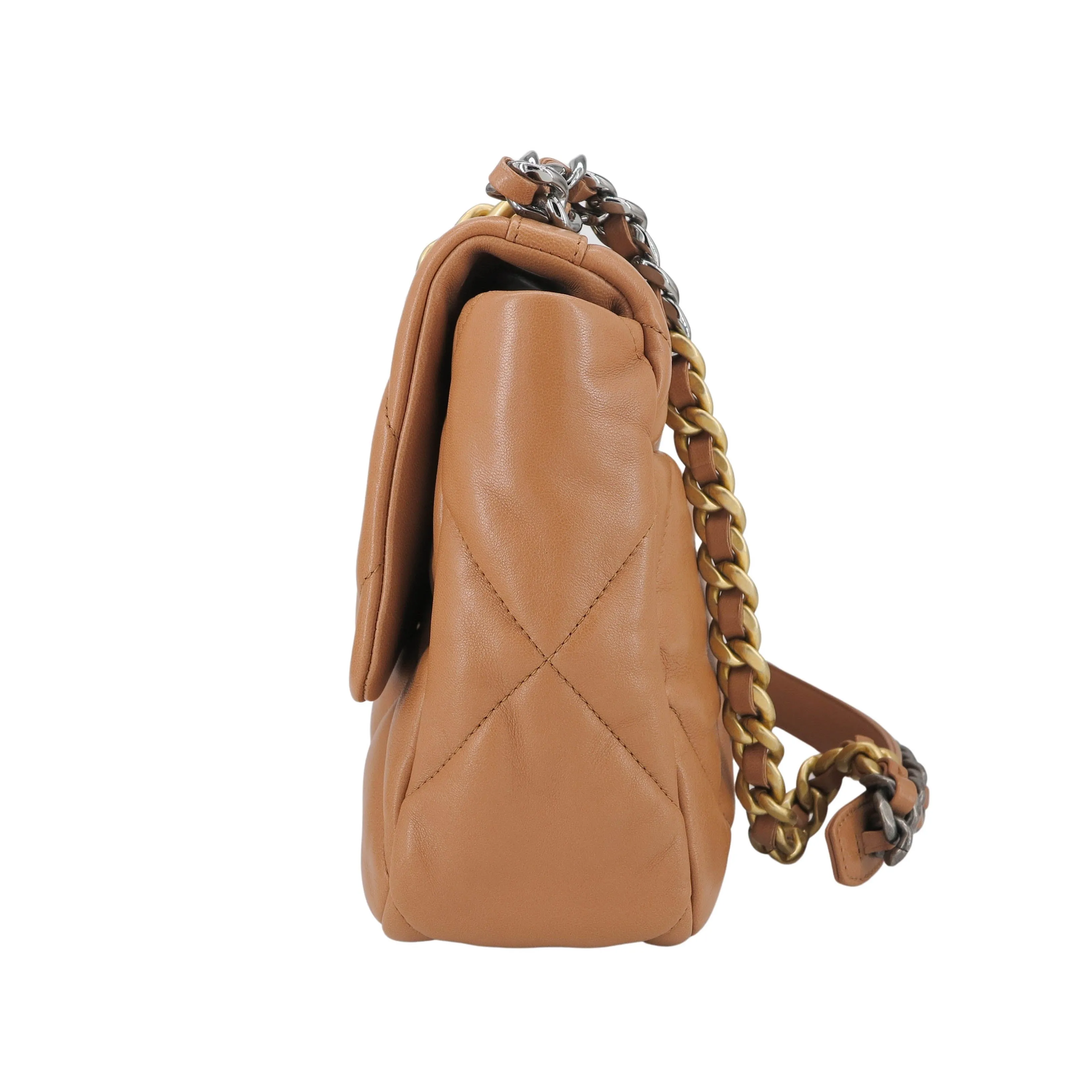 CHANEL 19 Medium Flap Bag in 21K Caramel Lambskin