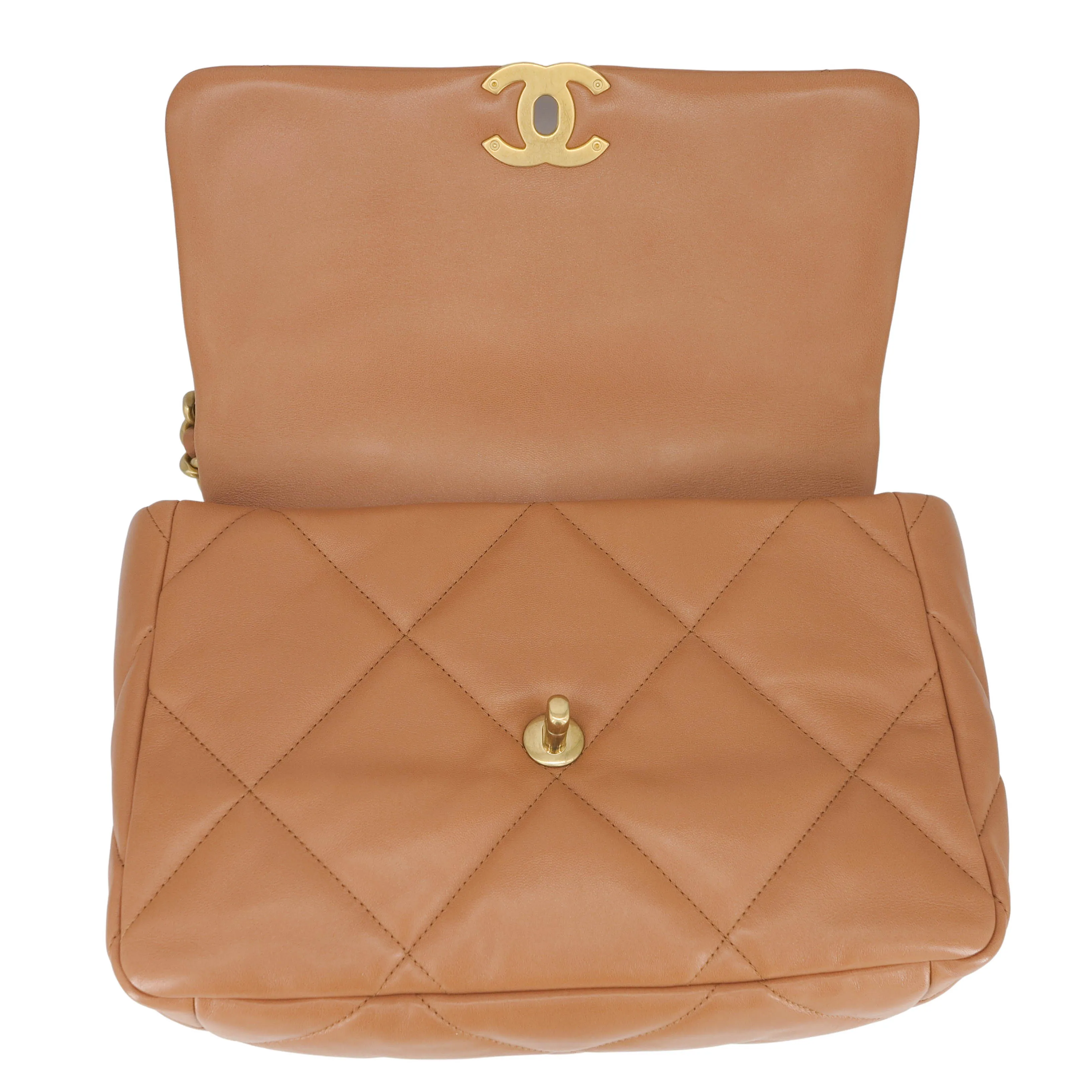 CHANEL 19 Medium Flap Bag in 21K Caramel Lambskin