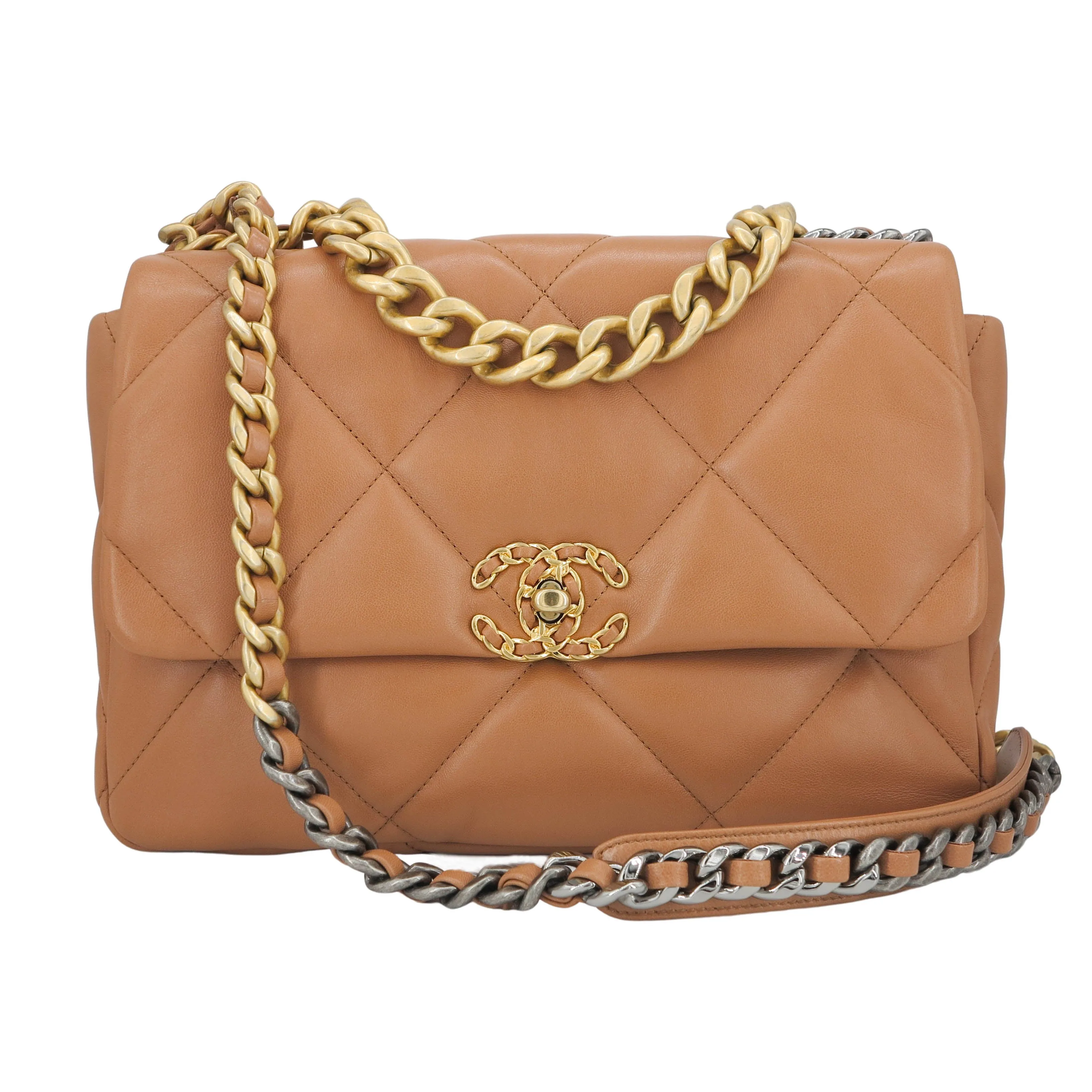CHANEL 19 Medium Flap Bag in 21K Caramel Lambskin