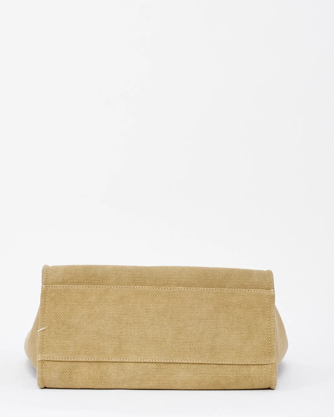Chanel Beige Canvas Logo Large Deauville Bag