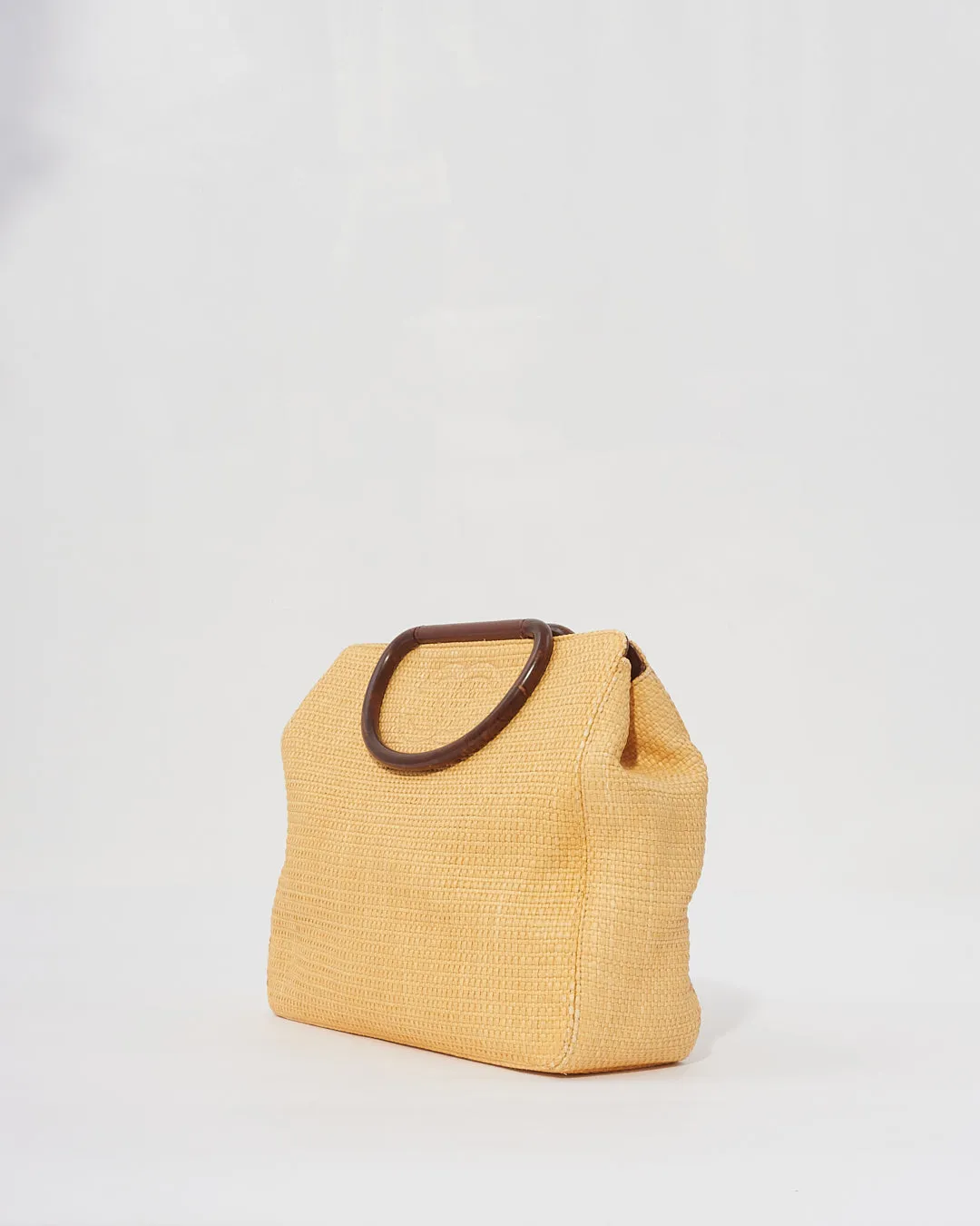 Chanel Beige Raffia Top Handle Tote