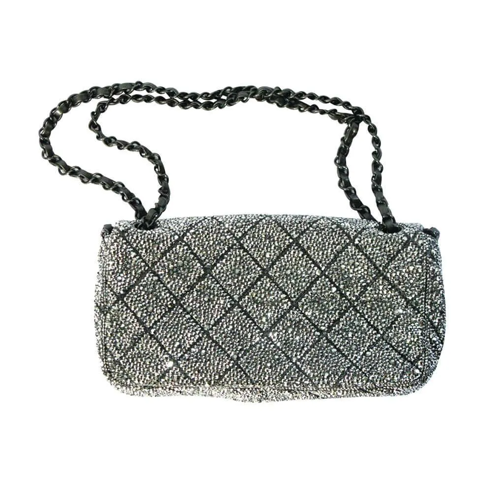 Chanel Bespoke Crystal Bag Silver Hardware