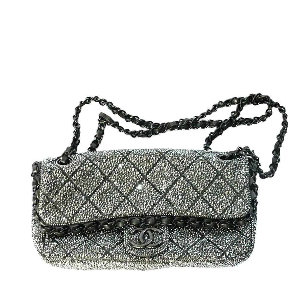 Chanel Bespoke Crystal Bag Silver Hardware