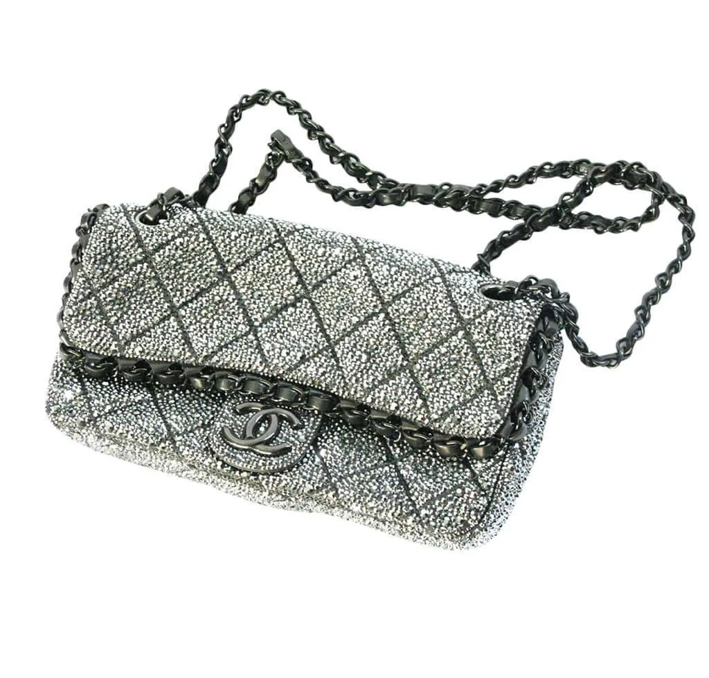 Chanel Bespoke Crystal Bag Silver Hardware