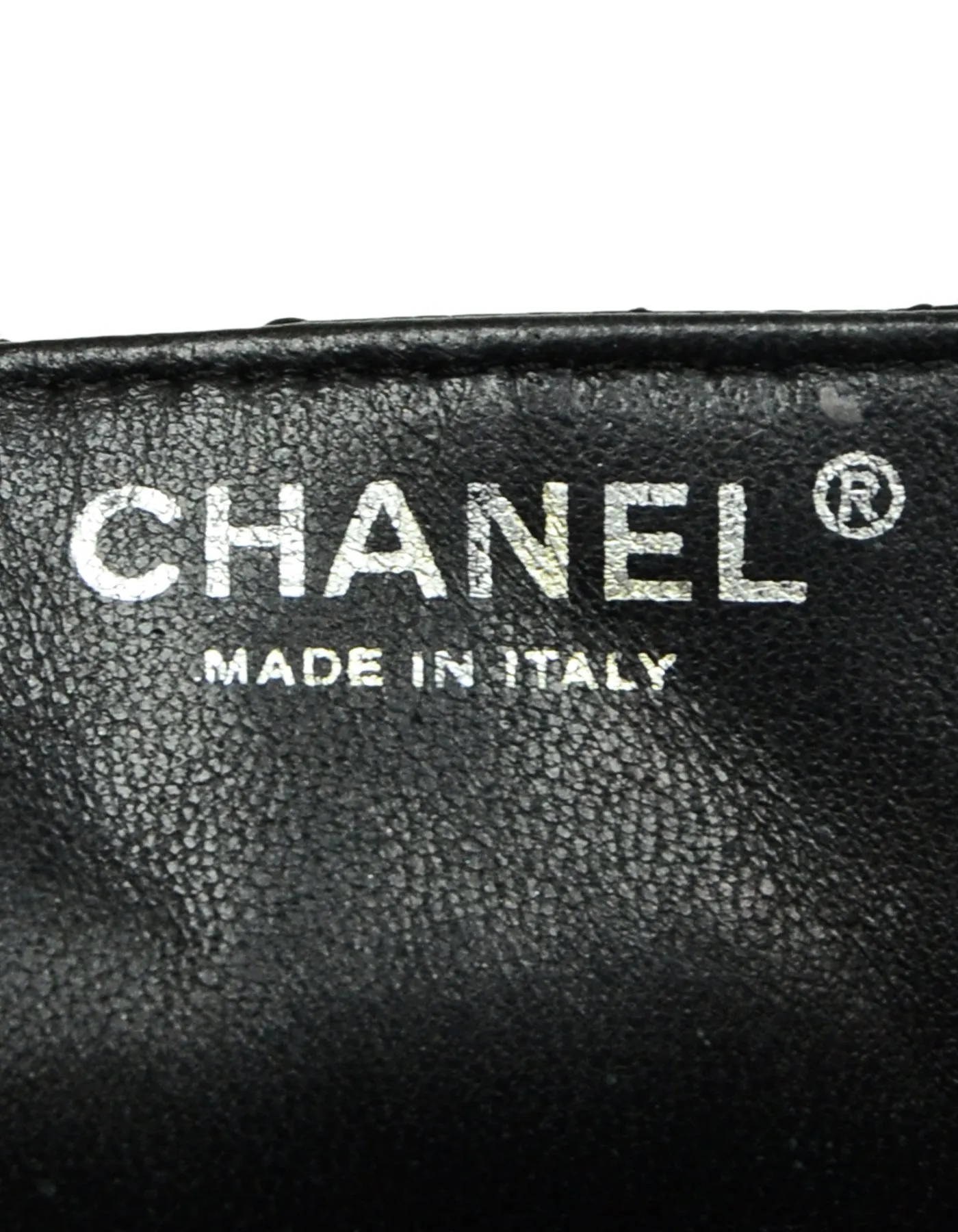 Chanel Black Caviar Quilted East/West Quilted Flap Bag