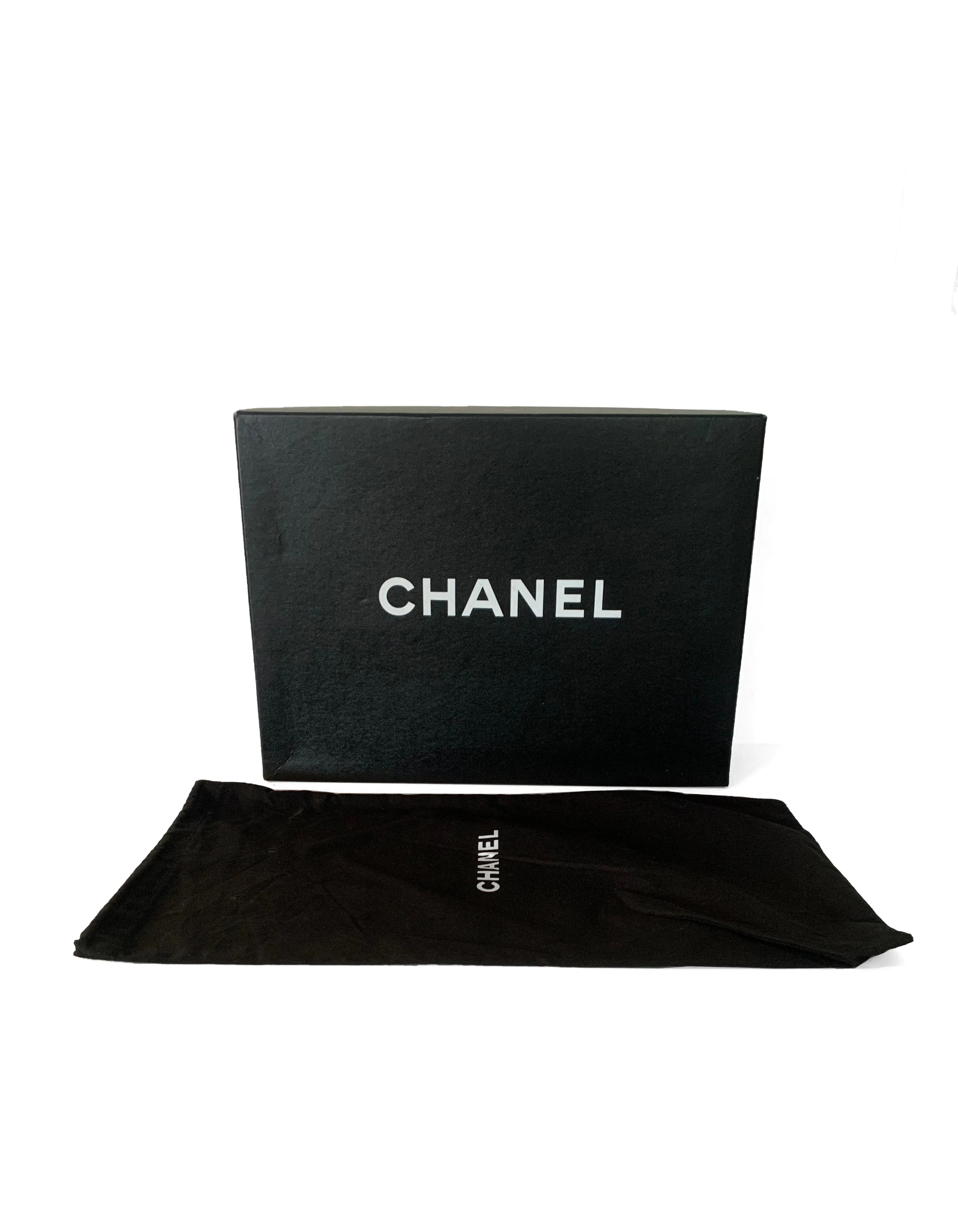 Chanel Black Caviar Quilted East/West Quilted Flap Bag