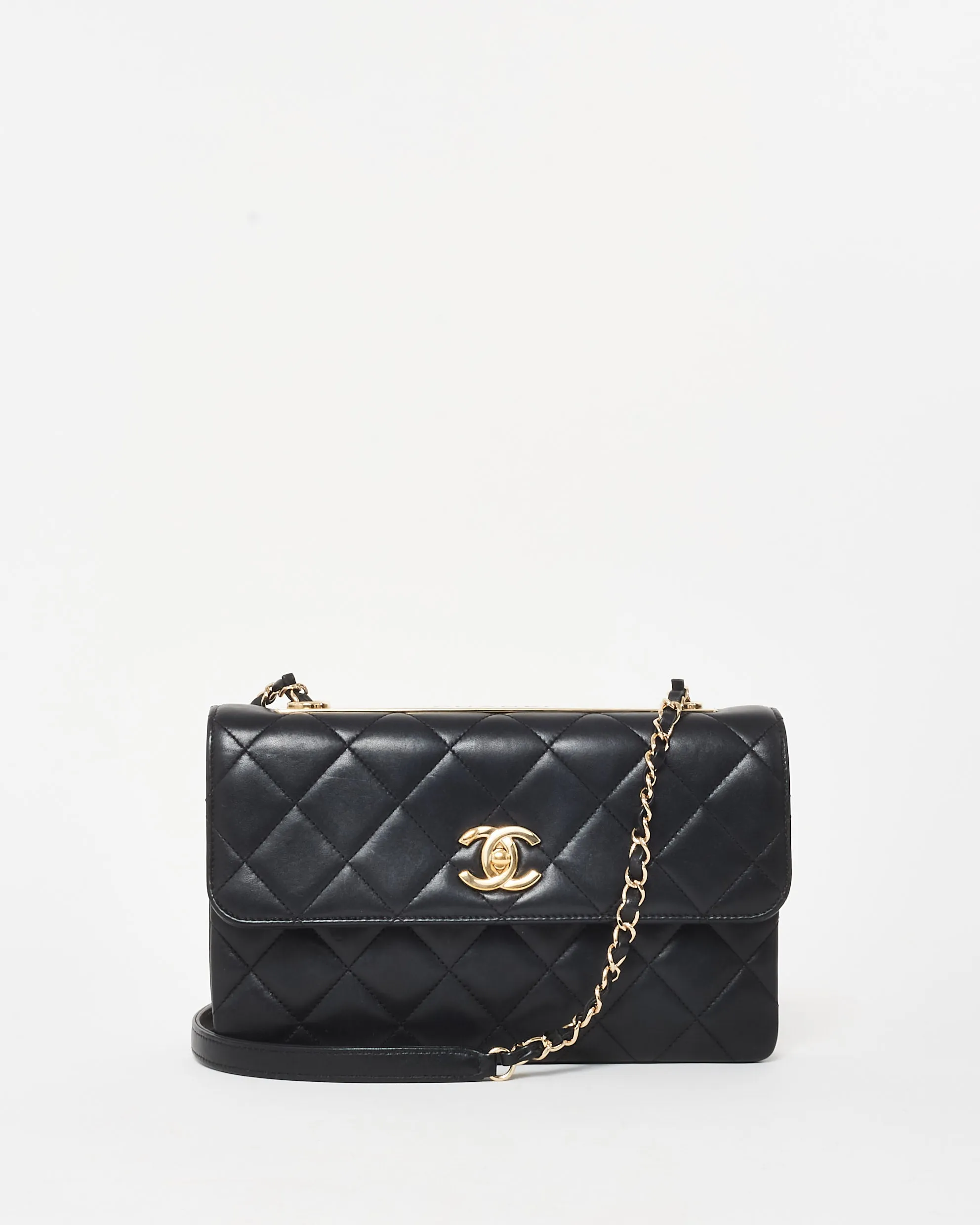 Chanel Black Lambskin Leather Trendy CC Flap Shoulder Bag