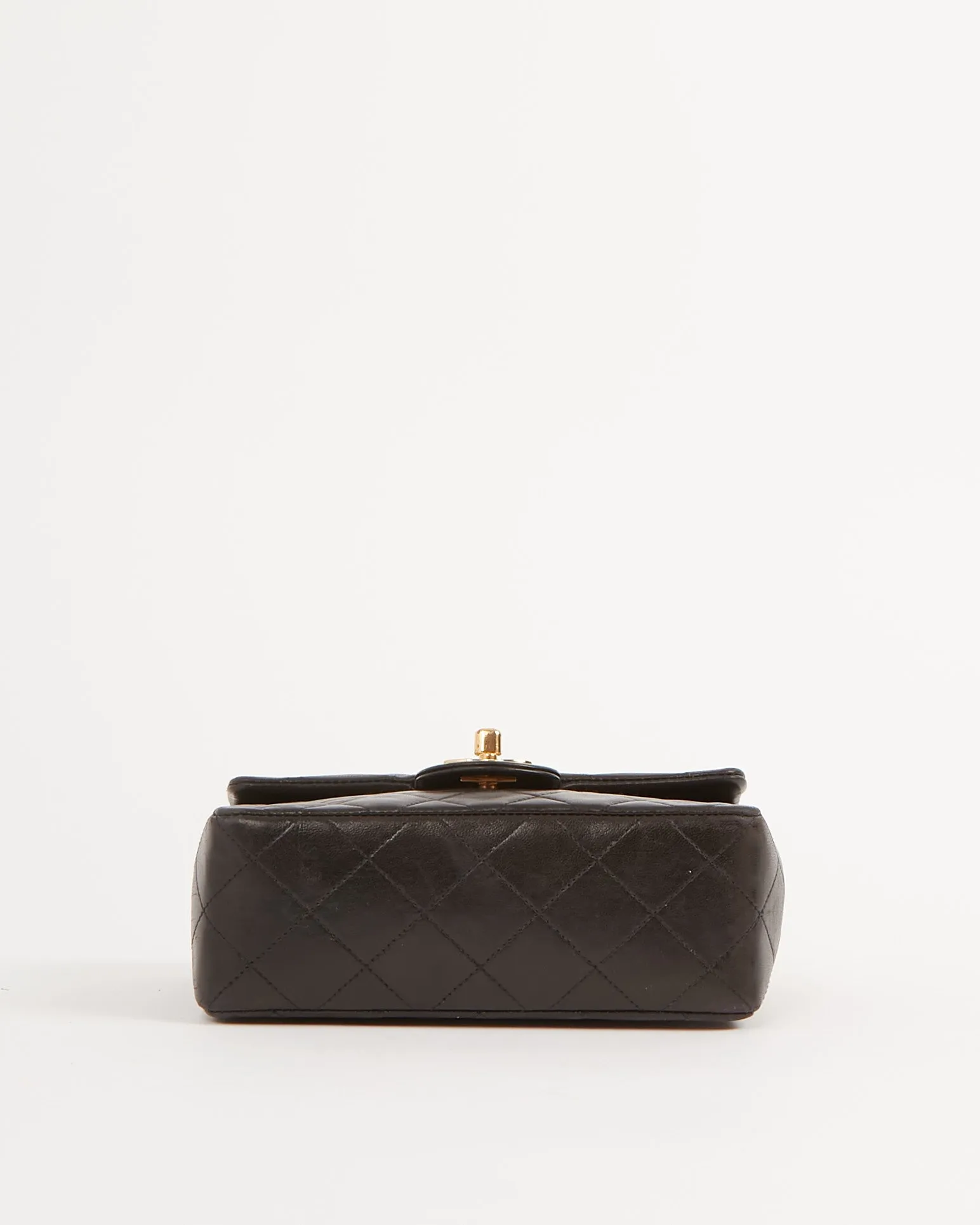 Chanel Black Lambskin Quilted 24K Gold Square Flap Bag