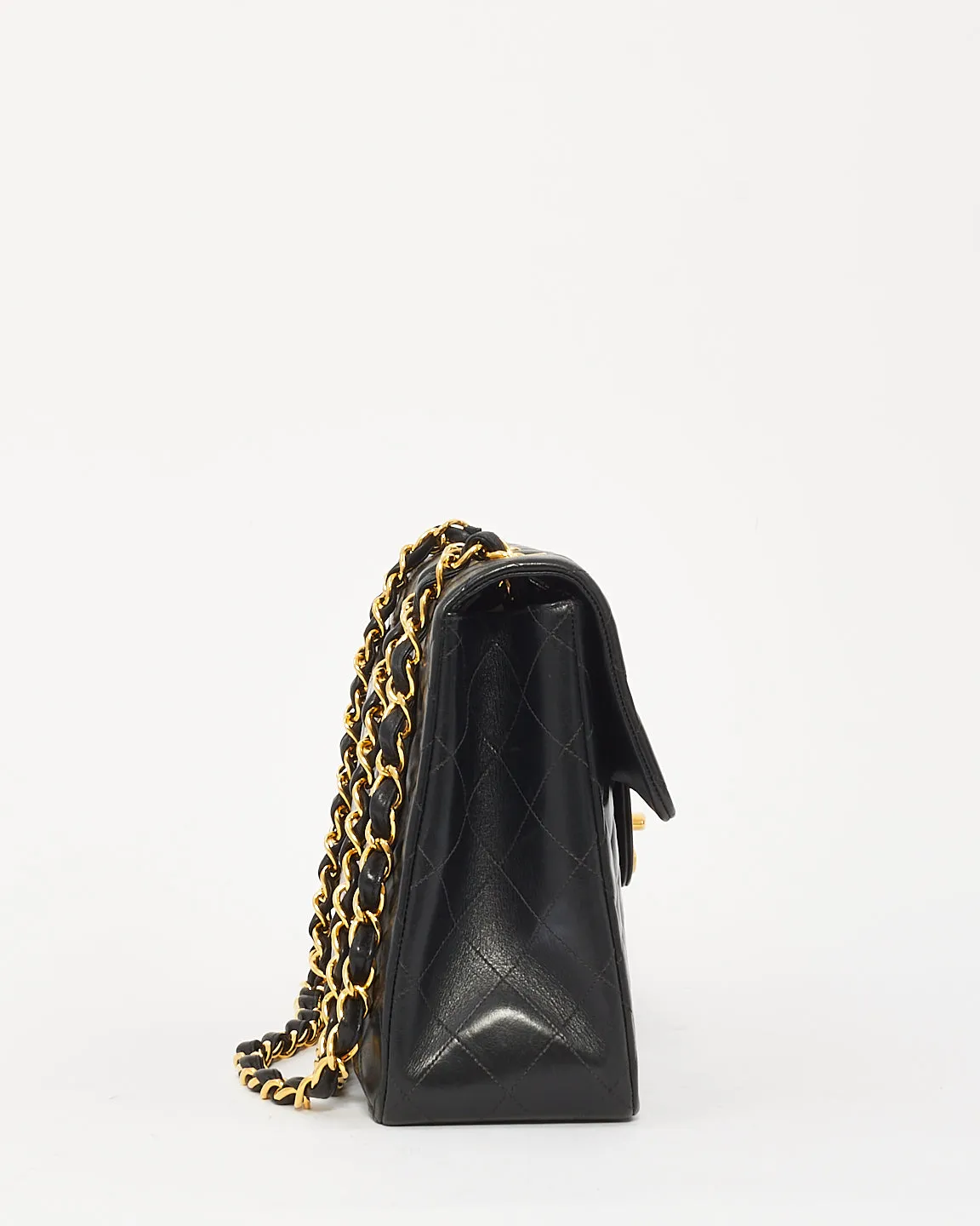 Chanel Black Leather Classic Jumbo XL Maxi Flap Bag with GHW