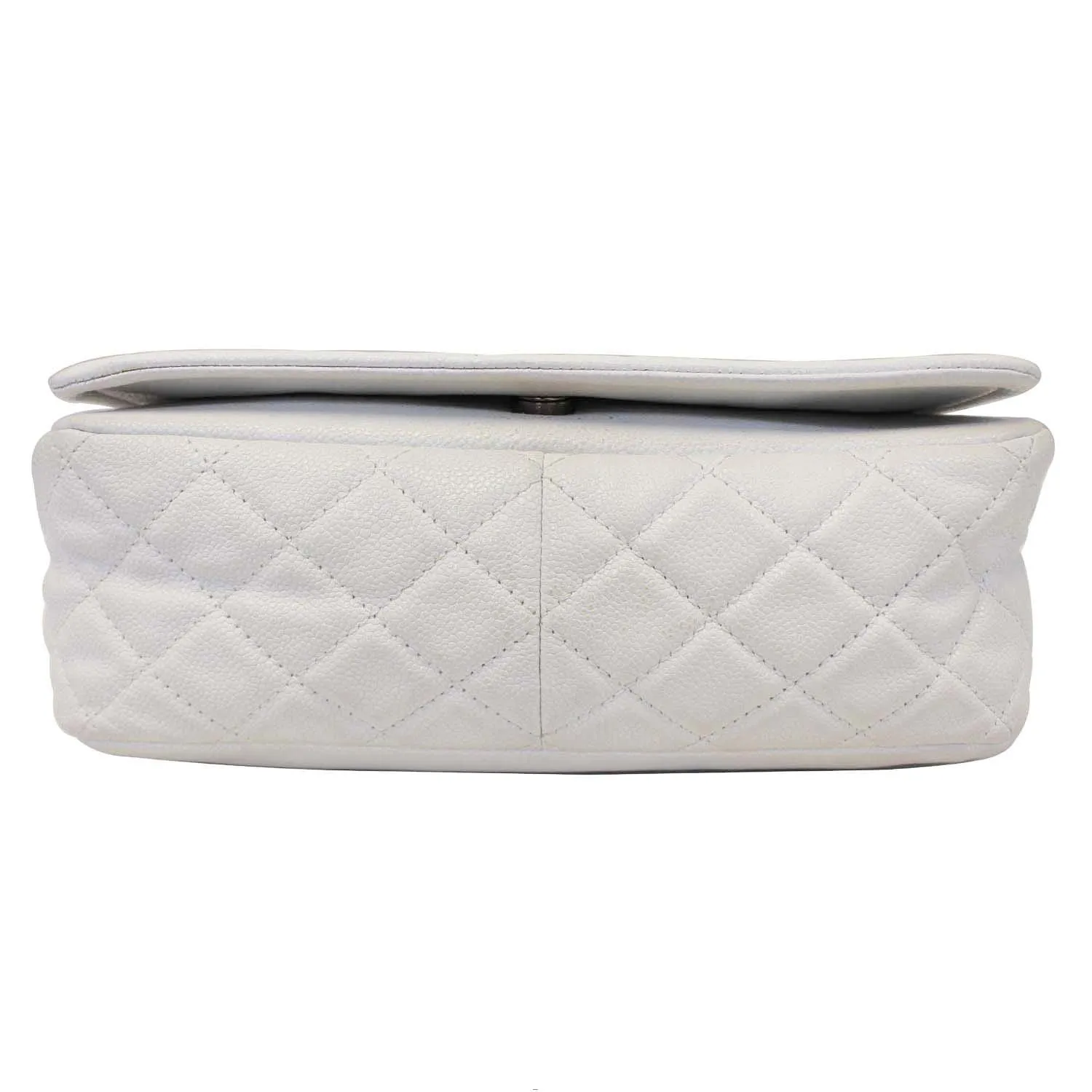 CHANEL Caviar Timeless CC Flap Shoulder Bag White