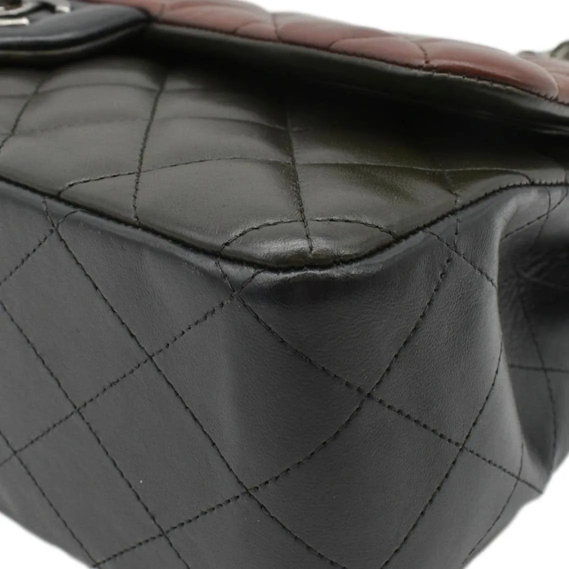 CHANEL Classic Double Flap Medium Quilted Leather Crossbody Tricolor