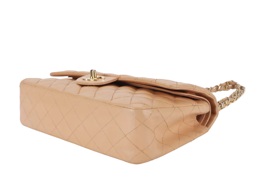 CHANEL CLASSIC FLAP SMALL (9589xxxx) PEACH COLOR LAMBSKIN GOLD HARDWARE