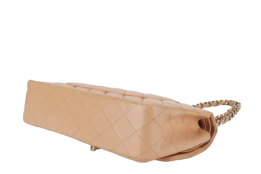 CHANEL CLASSIC FLAP SMALL (9589xxxx) PEACH COLOR LAMBSKIN GOLD HARDWARE