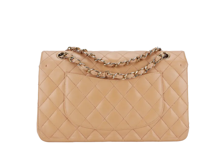 CHANEL CLASSIC FLAP SMALL (9589xxxx) PEACH COLOR LAMBSKIN GOLD HARDWARE