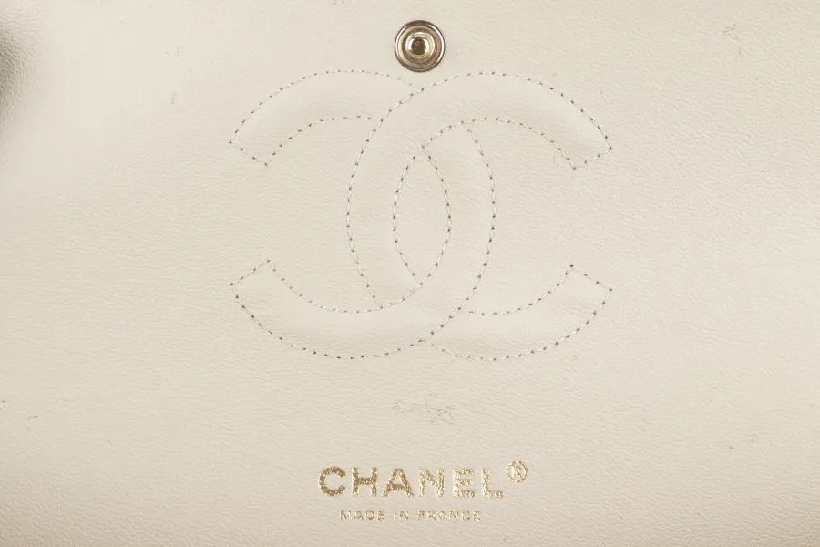 CHANEL COCO SAILOR STRIPE (1919xxxx) BLACK & WHITE JERSEY GOLD HARDWARE WITH CARD