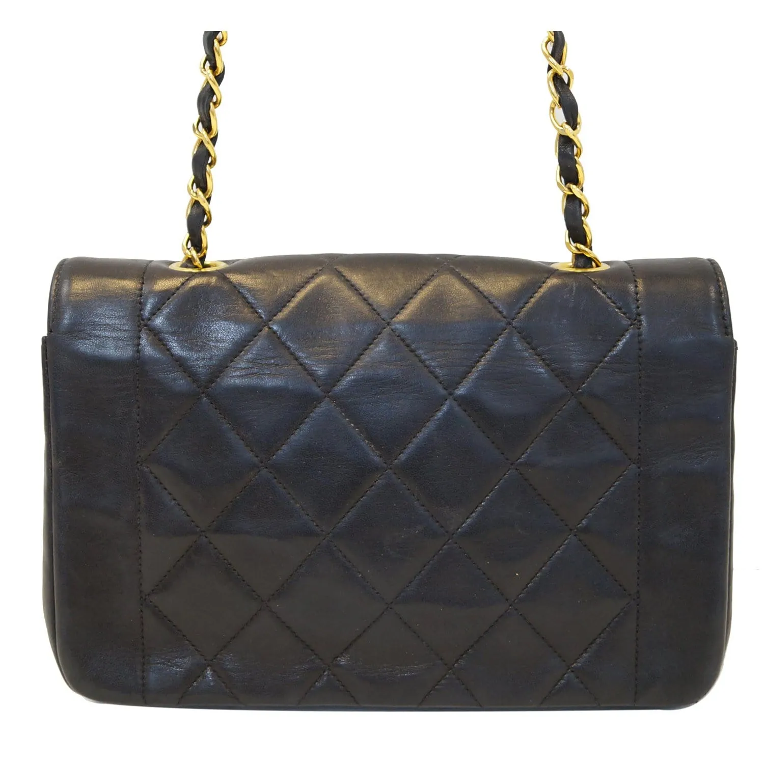 CHANEL Diana Flap Bag Quilted Lambskin Shoulder Bag Black