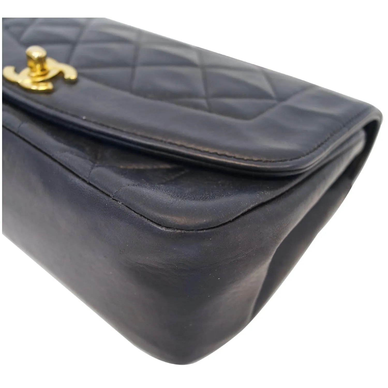CHANEL Diana Flap Bag Quilted Lambskin Shoulder Bag Black