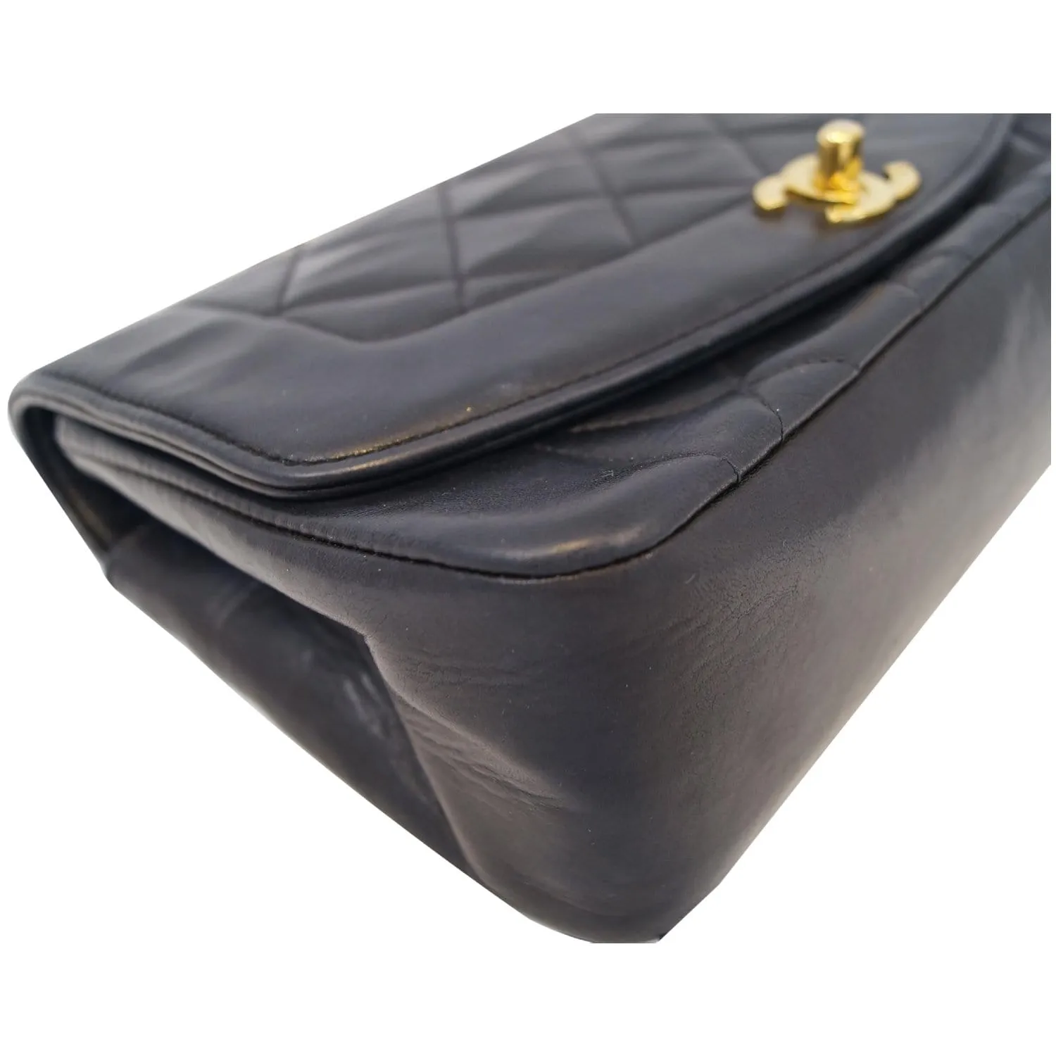 CHANEL Diana Flap Bag Quilted Lambskin Shoulder Bag Black