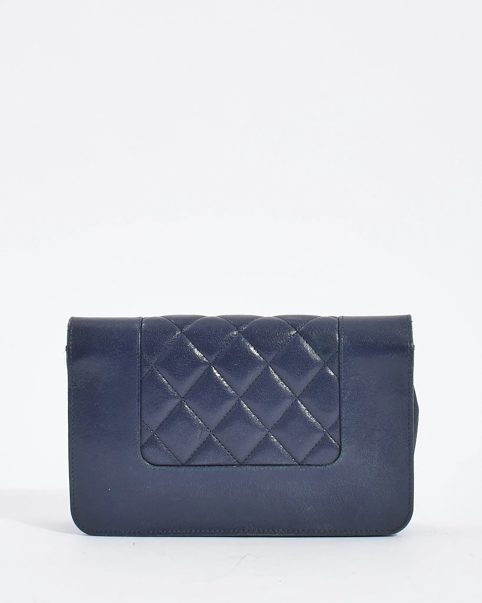 Chanel Navy Leather Mademoiselle Flap Wallet on Chain Bag