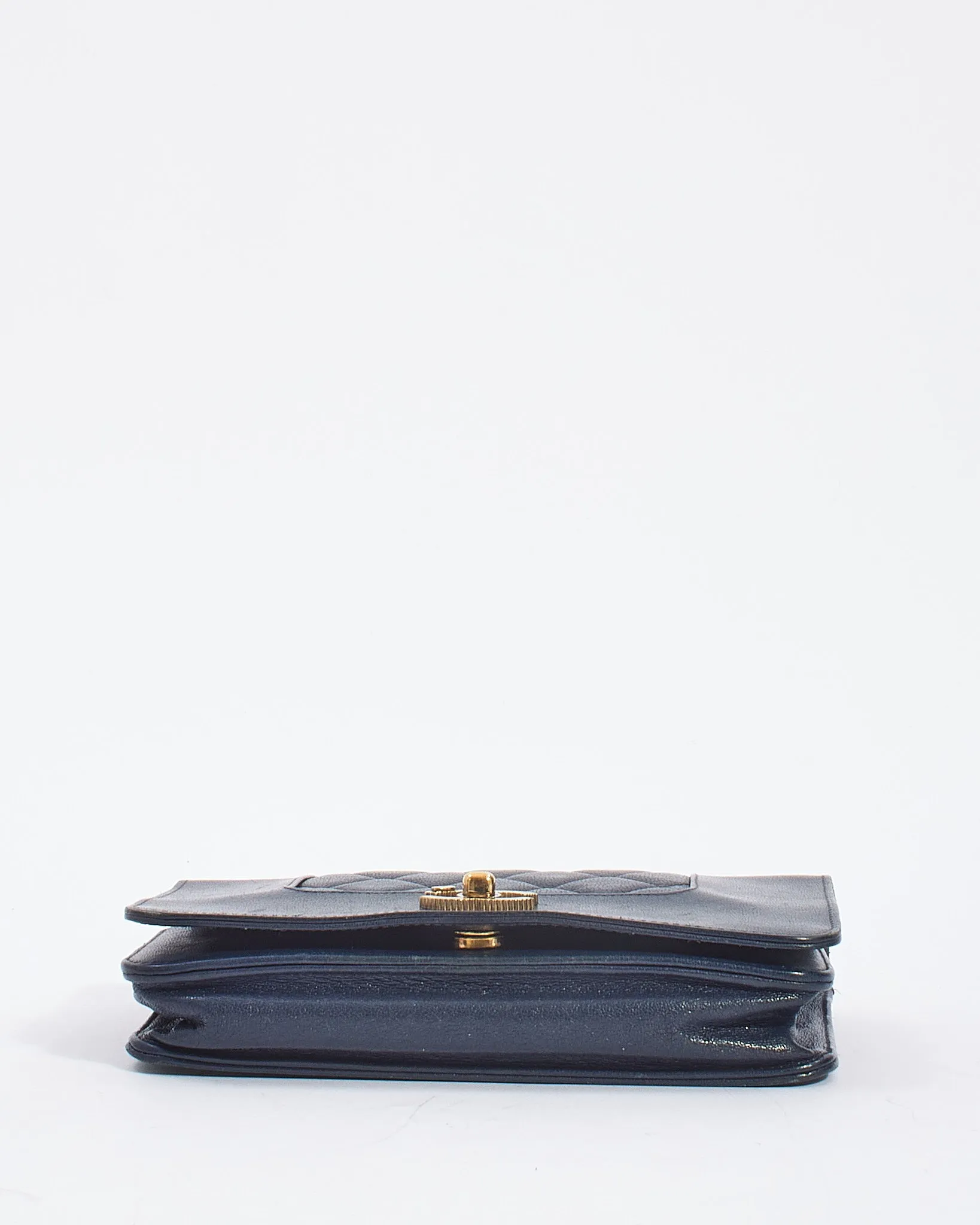 Chanel Navy Leather Mademoiselle Flap Wallet on Chain Bag