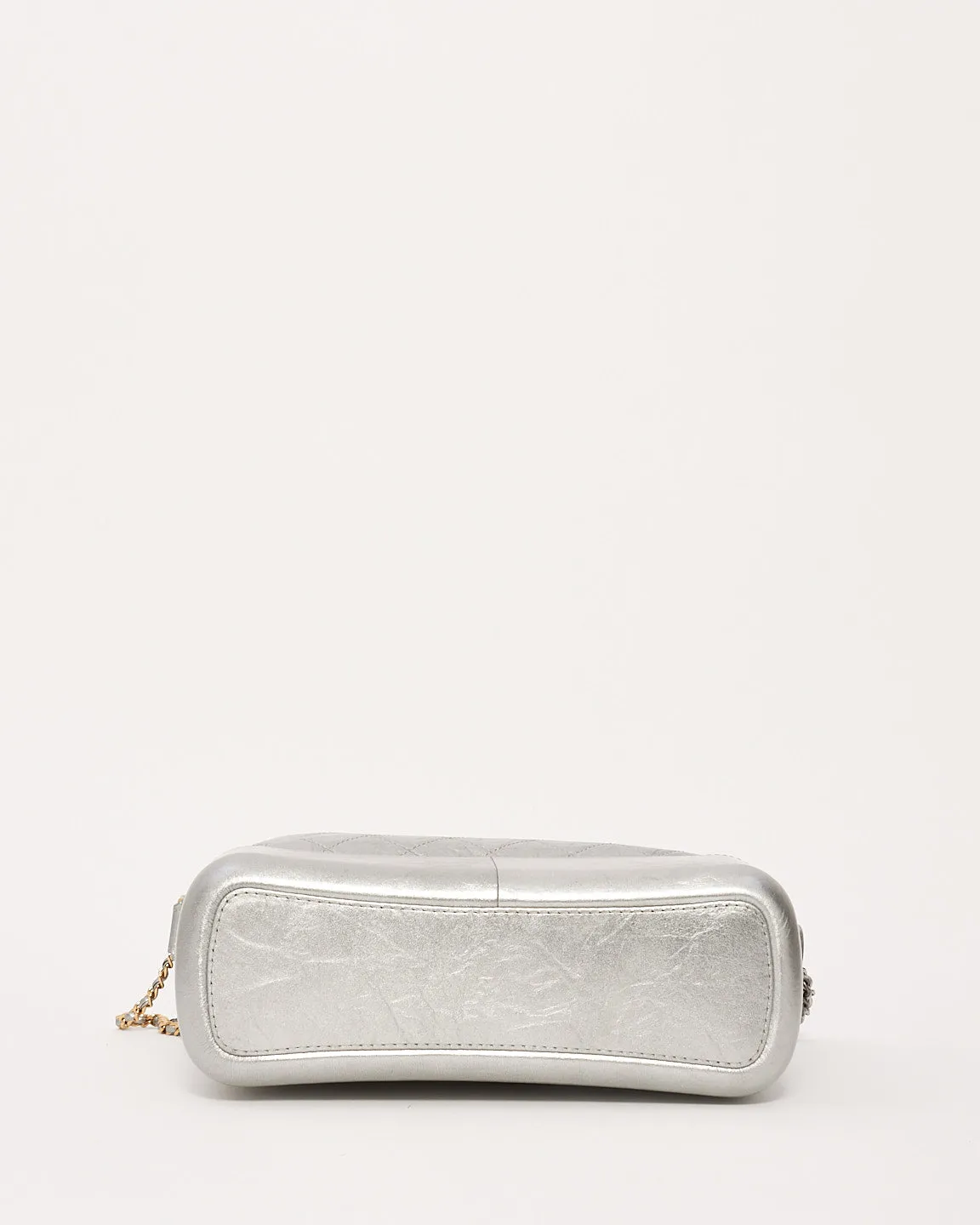 Chanel Silver Metallic Quilted Gabrielle Large Bag