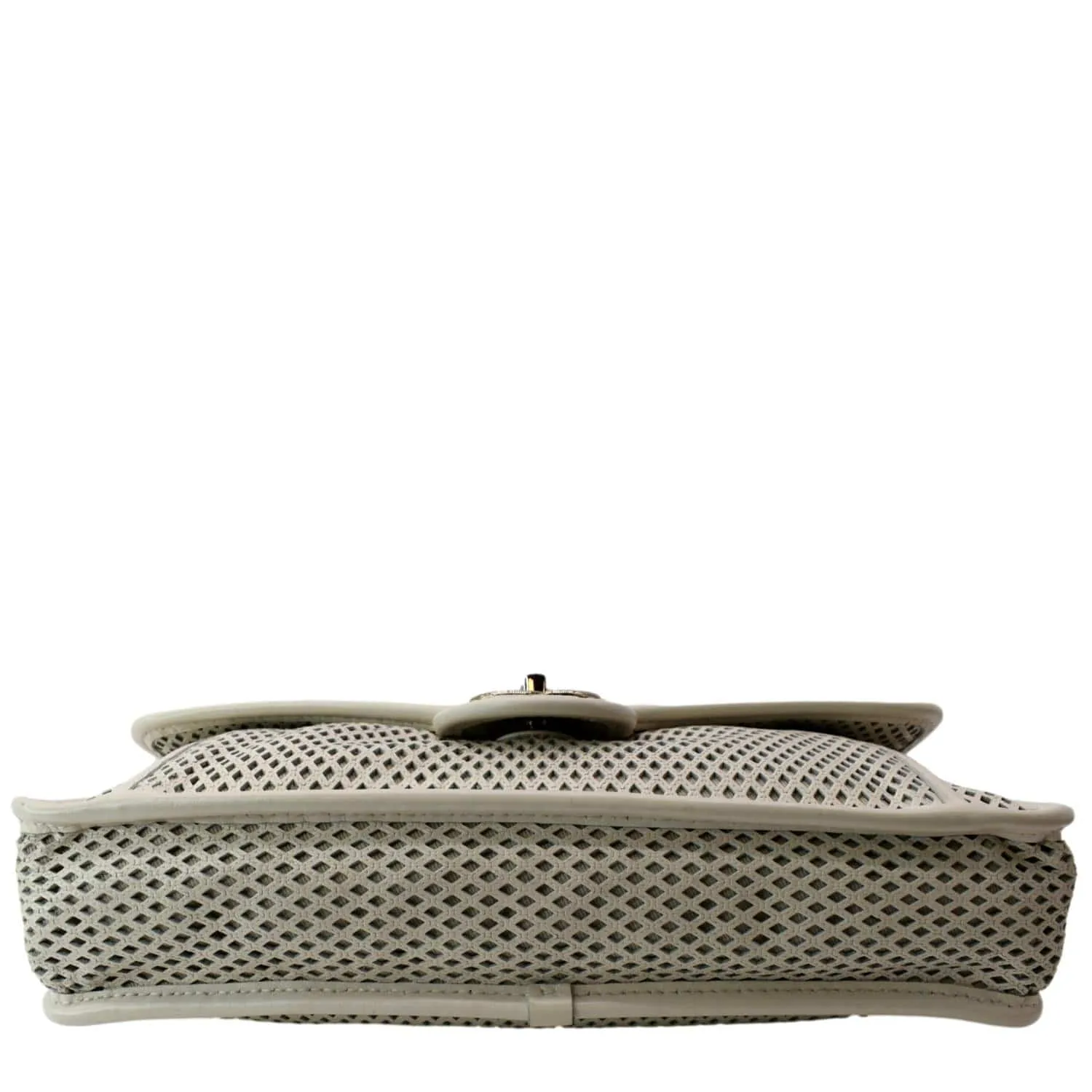 CHANEL Up in the Air Classic Flap Perforated Calfskin Shoulder Bag White