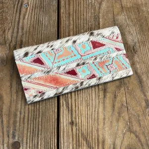 Checkbook Cover - Longhorn w/ Fiesta Navajo