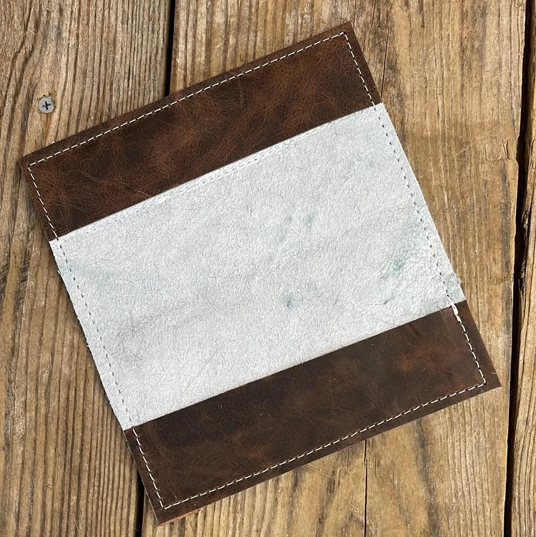 Checkbook Cover - Palomino w/ Patina Skulls